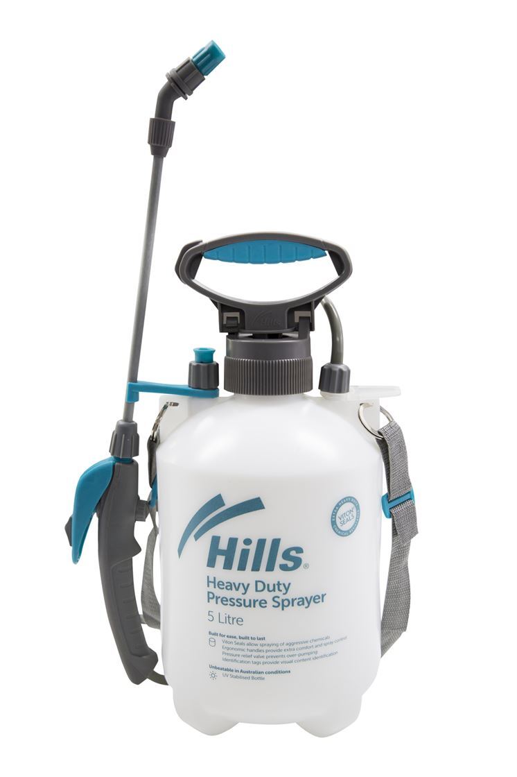 Hills 5L Heavy Duty Pressure Sprayer Industrial Chemical & Garden Viton Seals