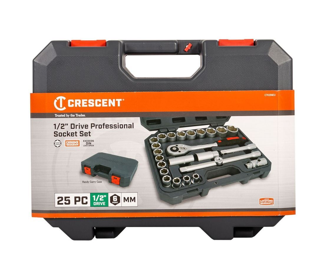 Crescent 25 Piece Socket Set 1/2” Drive