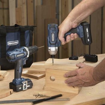 Rockwell 18V Drill & Impact Driver 2-Piece Combo w/2 Batteries & Fast Charger