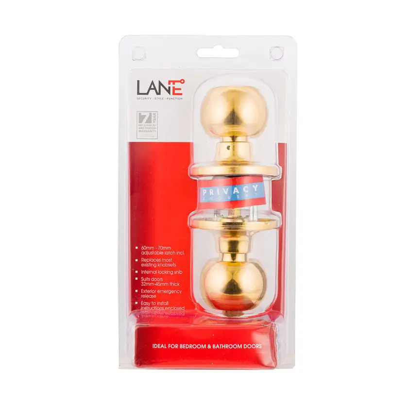 Lane Bala Knobset Privacy Polished Brass