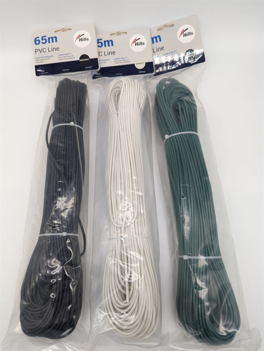 Hills Genuine PVC Clothesline Cord 65m - Colour matched to new Hills Clotheslines - Monument