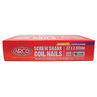 Airco Screw Shank Coil Nails 6000pk Hardened Steel Electro Galvanised 32 x 2.5mm
