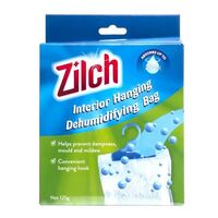 Zilch Hanging Dehumidifying Bag Dampness absorber 4 Pack (4 x 125g Bag)+ Mould / Mildew Preventative
