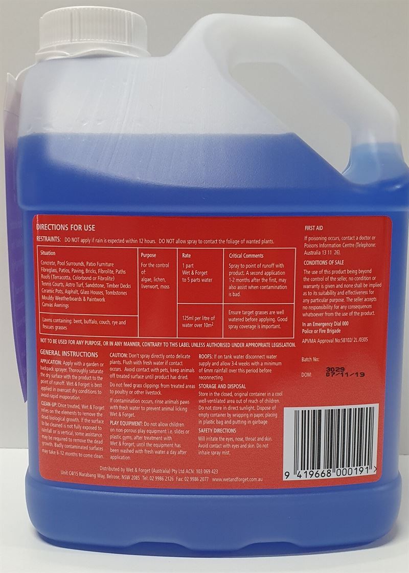 Wet & Forget Moss and Mould Remover 2L 