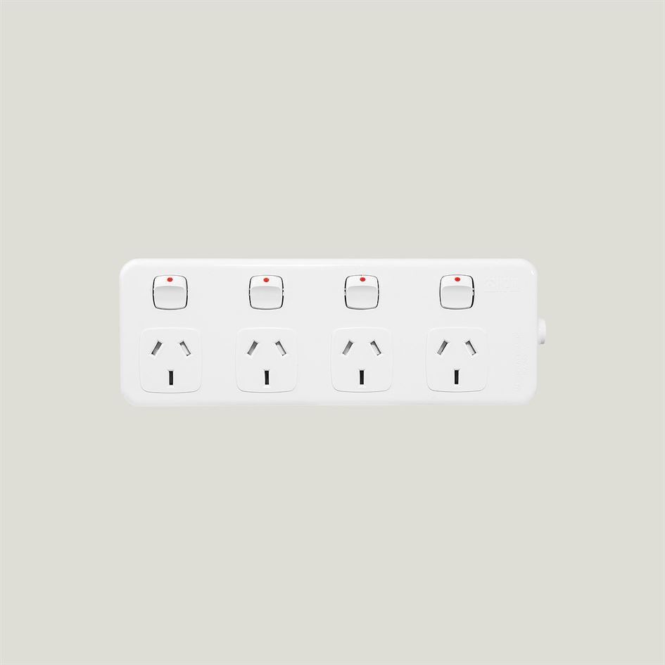 Power Board 4 Outlet HPM Switched Surge Protected Powerboard