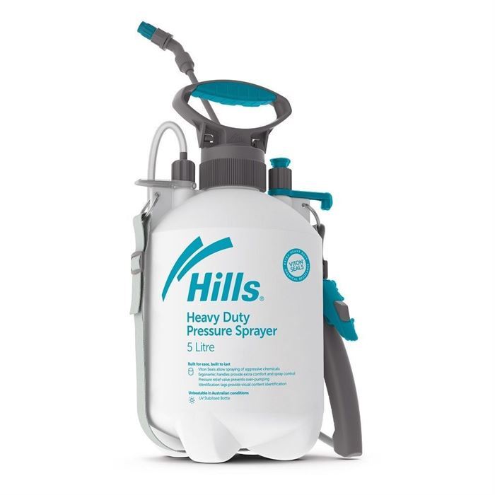 Hills 5L Heavy Duty Pressure Sprayer Industrial Chemical & Garden Viton Seals