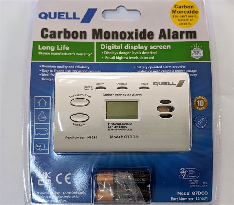 Quell Carbon Monoxide Alarm Q7DCO Digital Display 