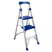 Bailey Twin Platform Ladder Aluminium Industrial Safety 3 Step Ladder 135kg FS14040