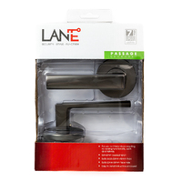 Lane Oxford Leverset Passage Lever Door Handle - Gunmetal Grey