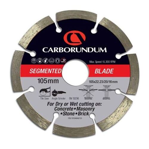 Segmented Diamond Blade 105mm (4") 22/20mm for Masonry Carborundum