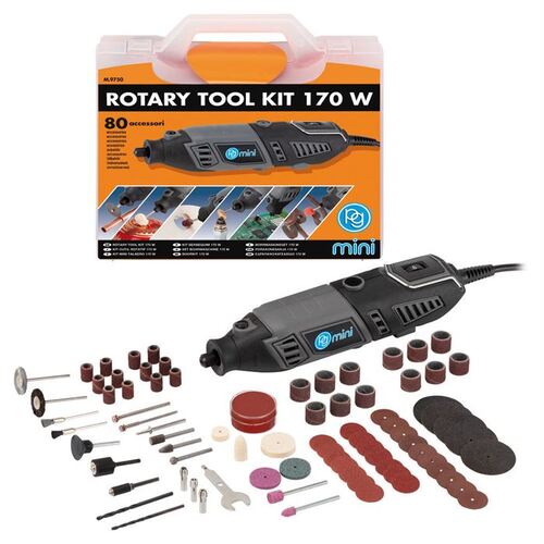 Rotary Tool Kit High Torque 170w + 80pc Accessory case PG Mini